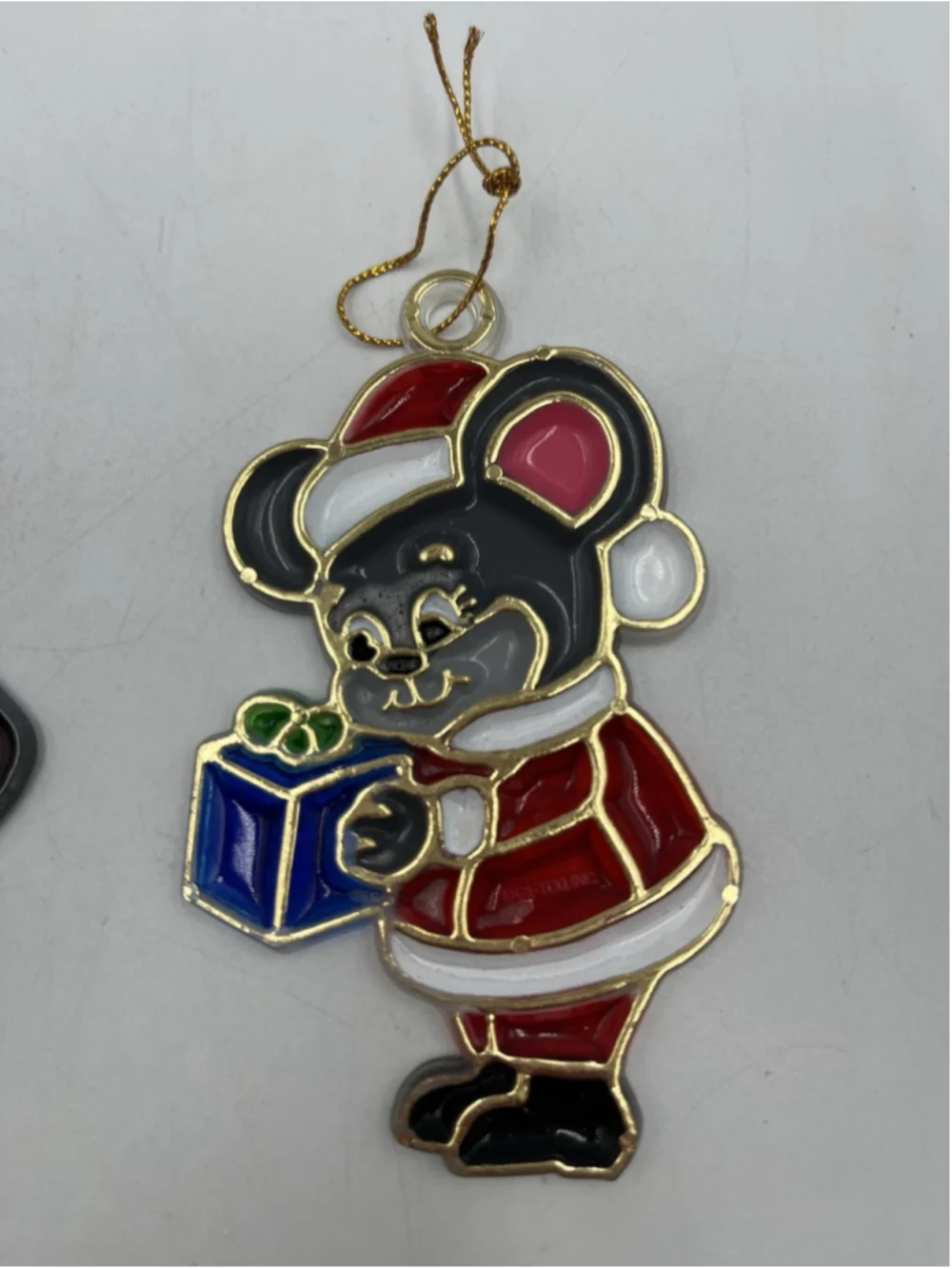 Vintage 1970’s Mrs Santa Claus Mouse , & SANTA , Christmas Window Suncatcher